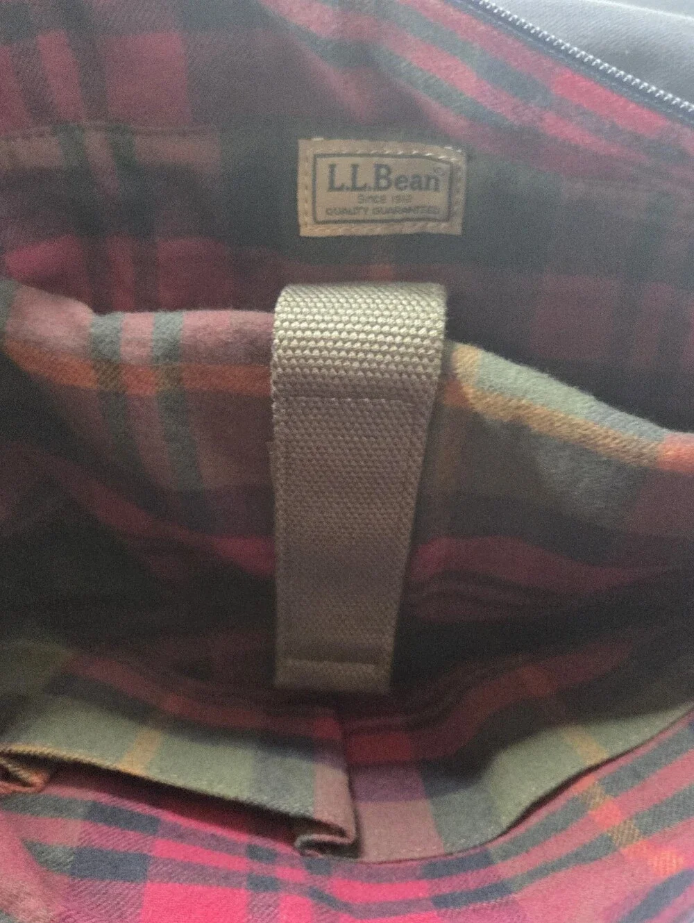 LL Bean Gray Canvas Messenger Bag with Adjustable Strap